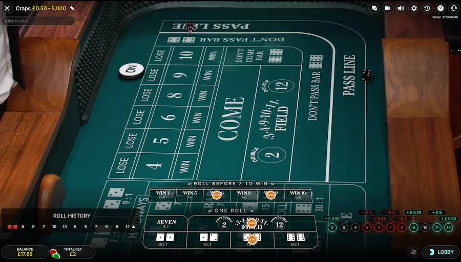 Craps Live Gameplay