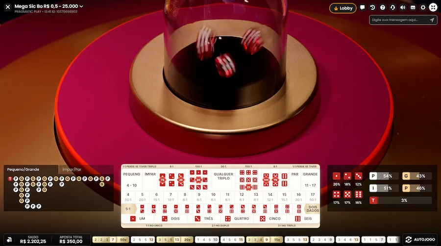 Mega Sic Bo Live Pragmatic Play
