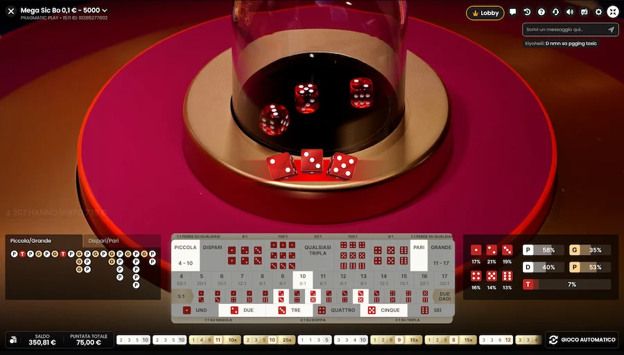 Mega Sic Bo Live Pragmatic Play