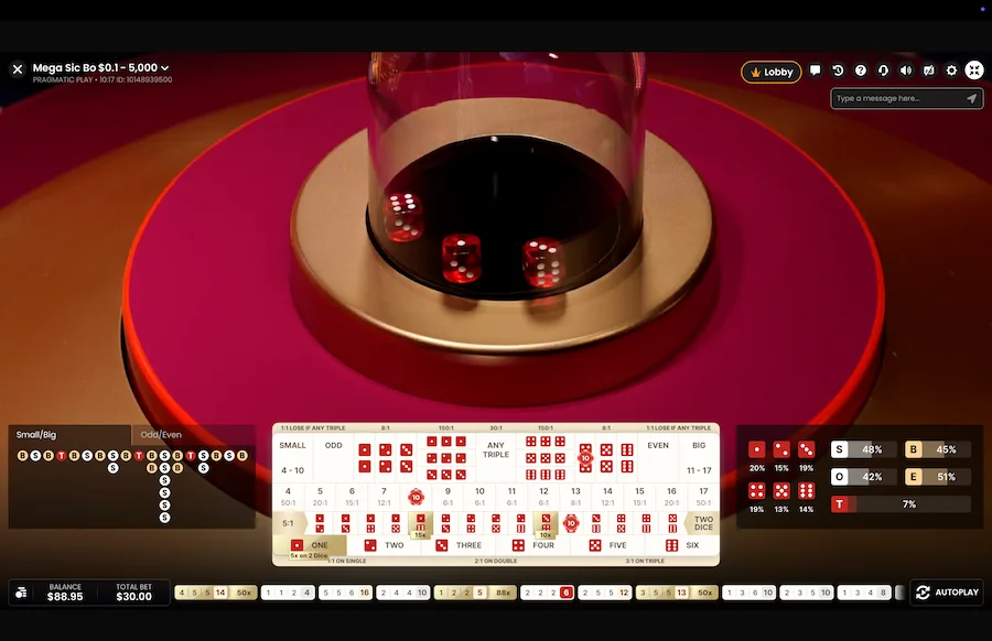 Mega Sic Bo Live Pragmatic Play